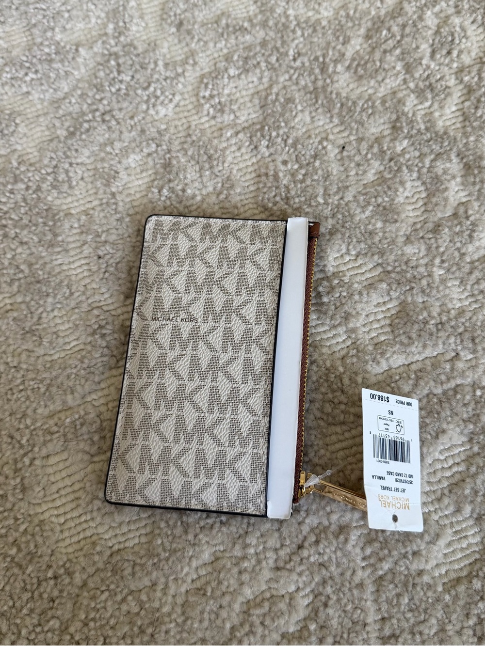 Michael Kors Jet Set Travel Card Case Wallet - Vanilla Brown - BRAND NEW - Picture 2 of 3